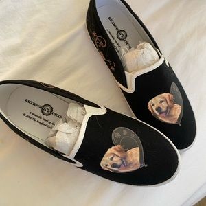 Limited edition Bradford exchange golden retriever shoes